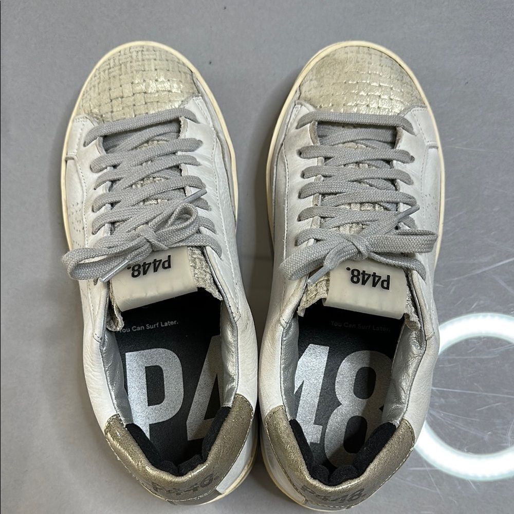 ✨ P448 John Metallic Sneakers – Women’s Size 38✨ (B-1544) - Picture 8 of 12